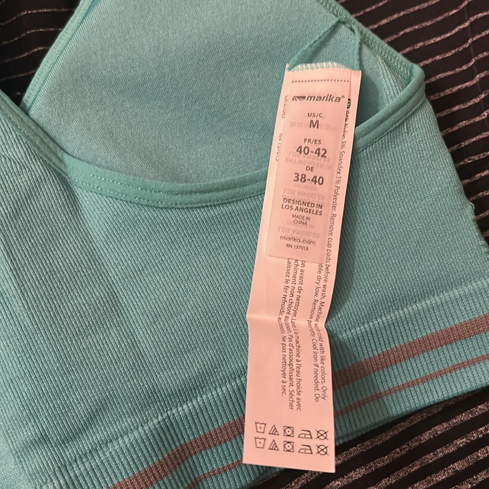 Marika Teal and Black Sports Bra (Set) NWT - Sz MEDIUM - Picture 8 of 13
